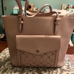 Michael Kors rose and gold tote bag